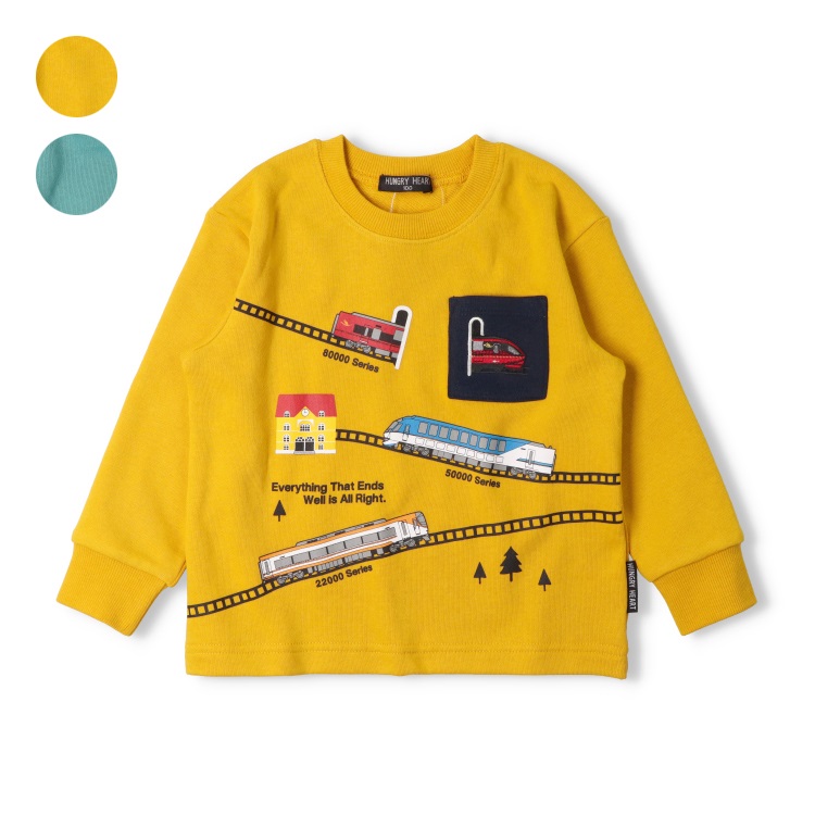 近鉄電車刺繍ポケット付き裏毛トレーナー