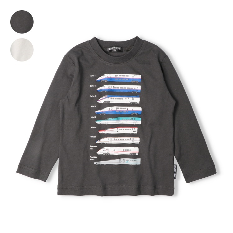 JR新幹線電車プリント長袖Tシャツ