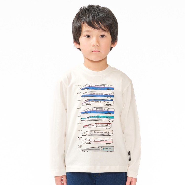 JR新幹線電車プリント長袖Tシャツ 長袖Tシャツ｜子供服・ベビー服の 