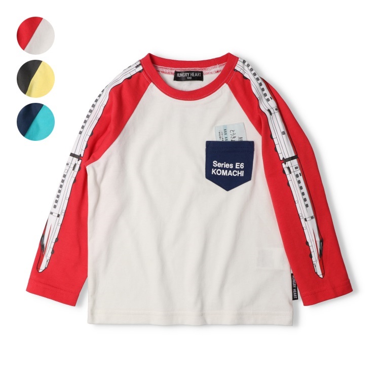 JR新幹線電車袖プリント長袖Tシャツ