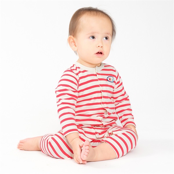 ボーダーロンパース カバーオール｜子供服・ベビー服の通販は