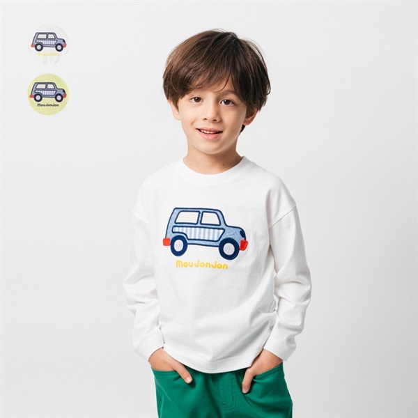 車アップリケ長袖Tシャツ 長袖Tシャツ｜子供服・ベビー服の通販は
