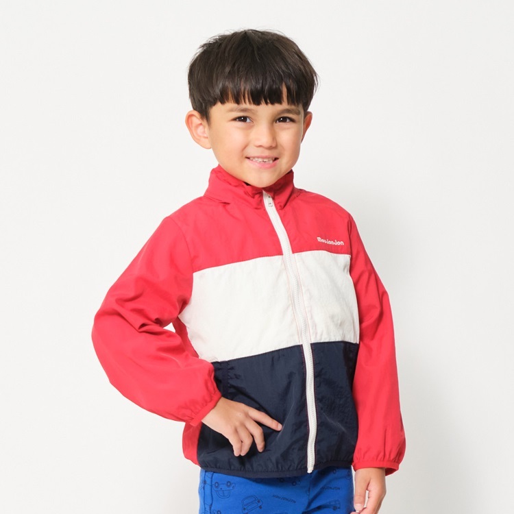 *撥水加工切替ナイロンジャケット(レッド-90cm)