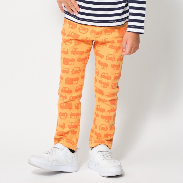 車柄リップルロングパンツ(オレンジ-80cm)