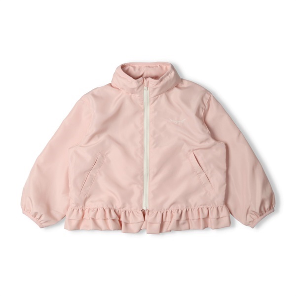 裾フリル無地ジャケット(ライトピンク-90cm)