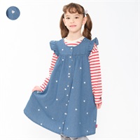 ハート刺繍デニムジャンパースカート