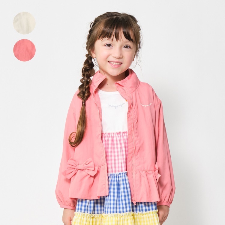 撥水加工リボン付ナイロンジャケット