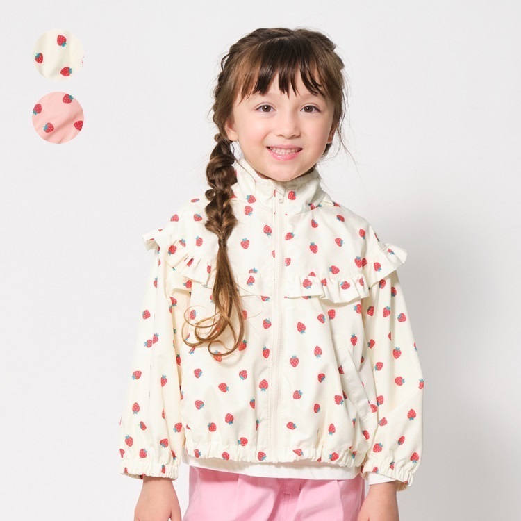 撥水加工いちご柄タフタジャケット
