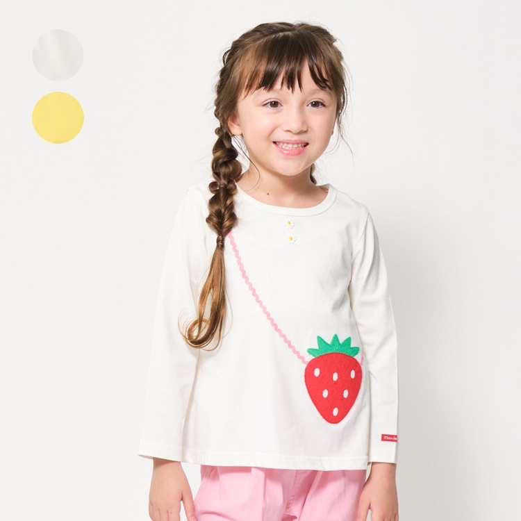 いちごポシェット風長袖Tシャツ