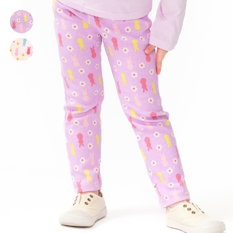 うさぎ柄リップルロングパンツ
