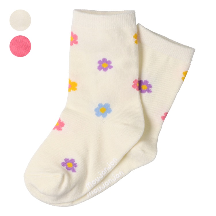 お花柄クルーソックス