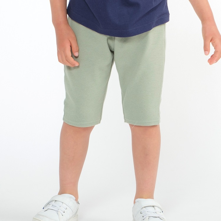 リップルフライスサルエルハーフパンツ(カーキグリーン-90cm)