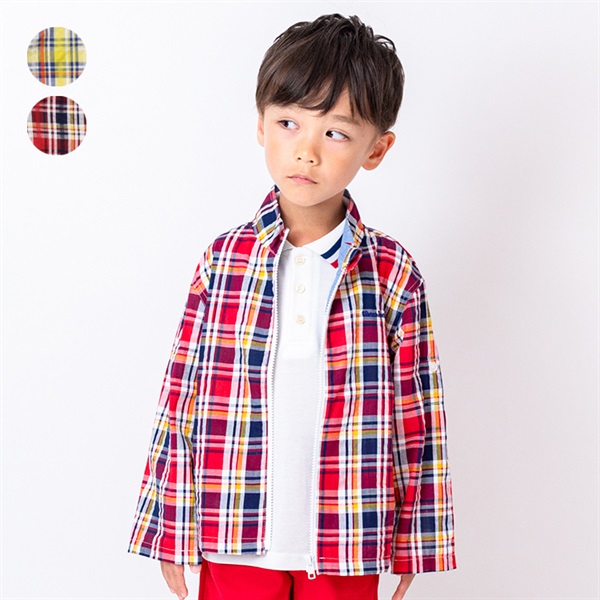マドラスチェックジャケット・ブルゾン ジャケット｜子供服・ベビー服