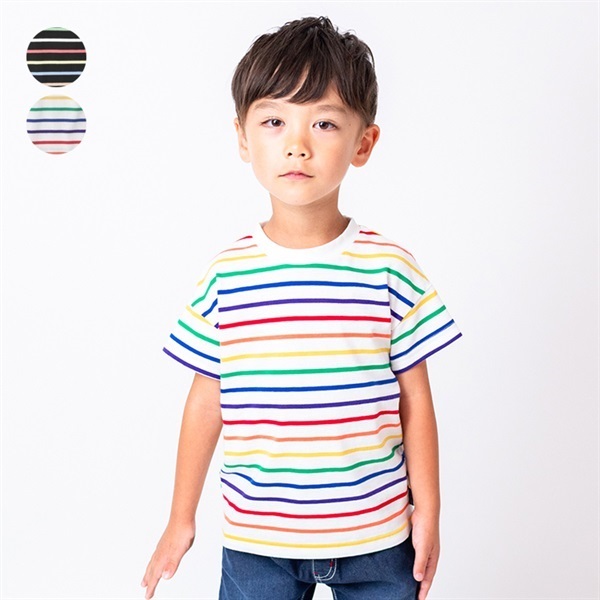 カラフルボーダー半袖Tシャツ
