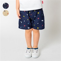 ロゴ総柄ストレッチダンプ5分丈ハーフパンツ