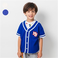 UVカットワッペン付半袖ベースボールシャツ