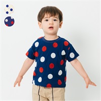 水玉柄半袖Tシャツ