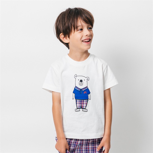 くま・ワニプリント半袖Ｔシャツ(ホワイト-80cm)