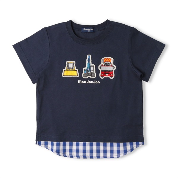車デザイン半袖Tシャツ(ネイビー-130cm)