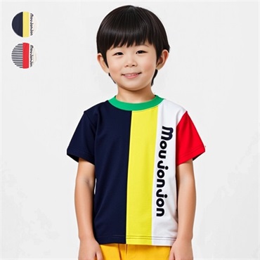 ロゴプリント切替半袖Tシャツ