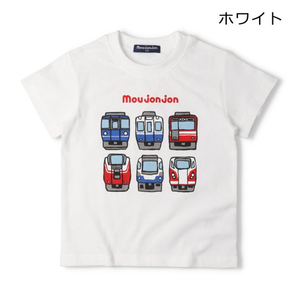 【プチプラ】乗り物プリント半袖Tシャツ(ホワイト-100cm)