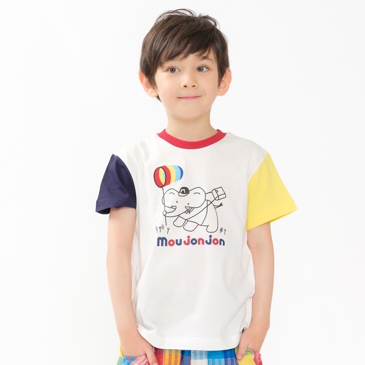 *くま・ぞうプリント半袖Tシャツ(ぞう-80cm)