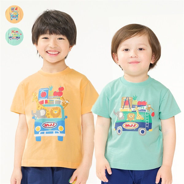 フルーツ＆動物プリント半袖Tシャツ