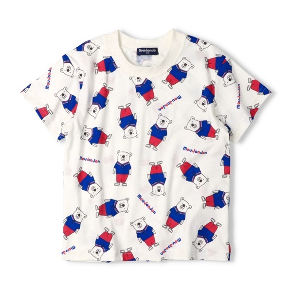 *総柄半袖Tシャツ(ホワイト-100cm)