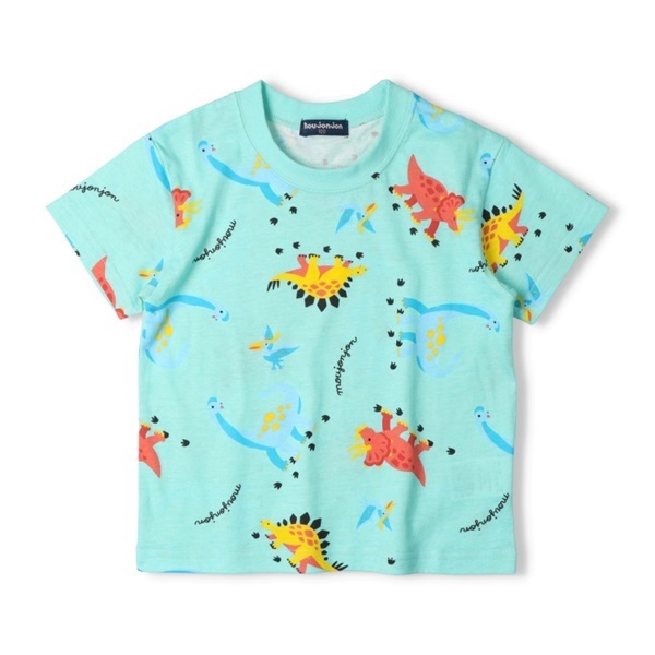 *総柄半袖Tシャツ(グリーン-90cm)