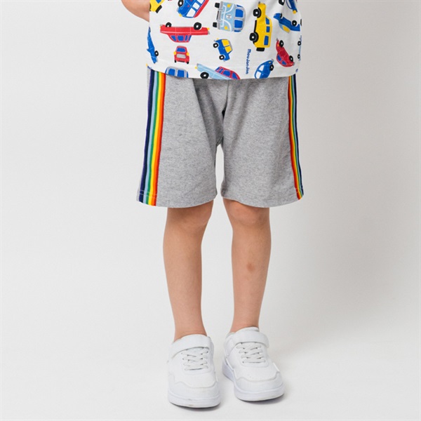 レインボーライン5分丈ハーフパンツ(グレー-80cm)