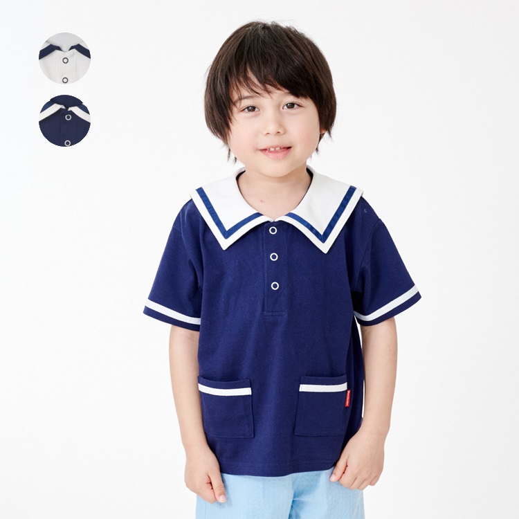 セーラー衿半袖Tシャツ