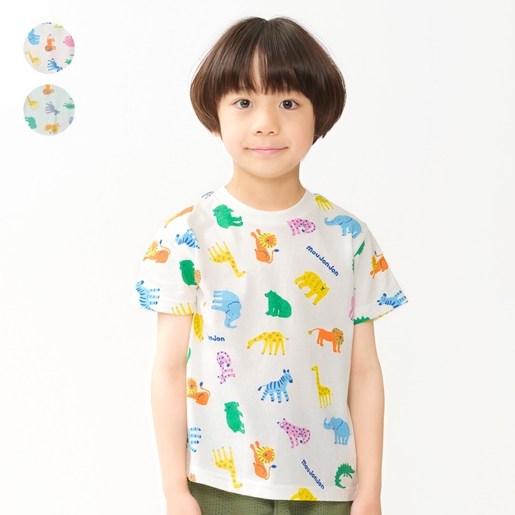 *動物総柄半袖Tシャツ