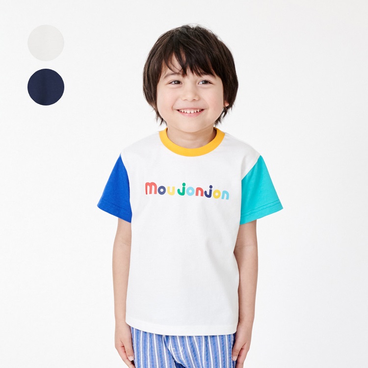 ロゴプリントクレイジー配色半袖Tシャツ