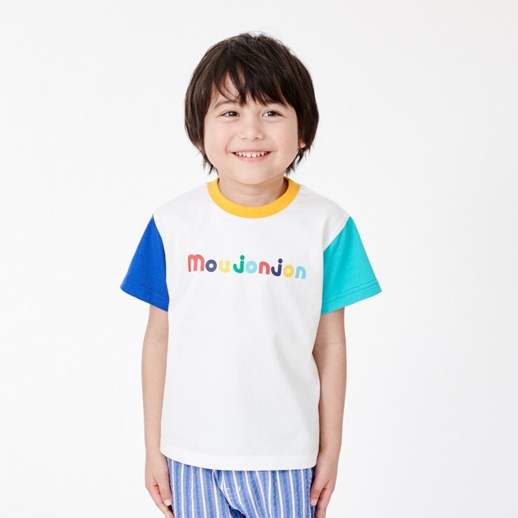 *ロゴプリントクレイジー配色半袖Tシャツ(ホワイト-120cm)
