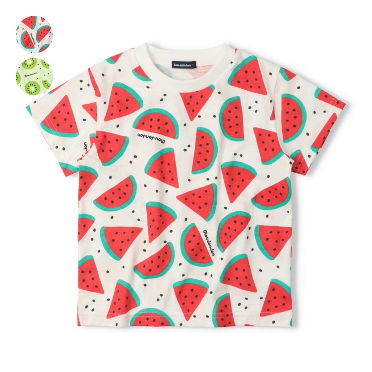 スイカ・キウイフルーツ総柄半袖Tシャツ