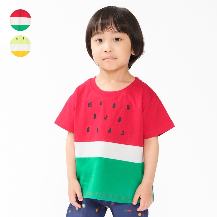 スイカ・キウイ切替半袖Tシャツ