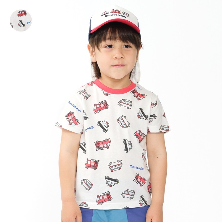 働く車総柄半袖Tシャツ
