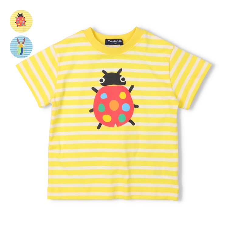 てんとう虫・クワガタボーダー半袖Tシャツ