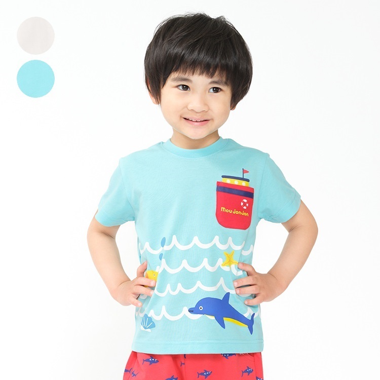 *海・ヨットポケット半袖Tシャツ