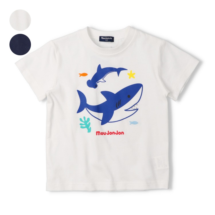 サメプリント半袖Tシャツ