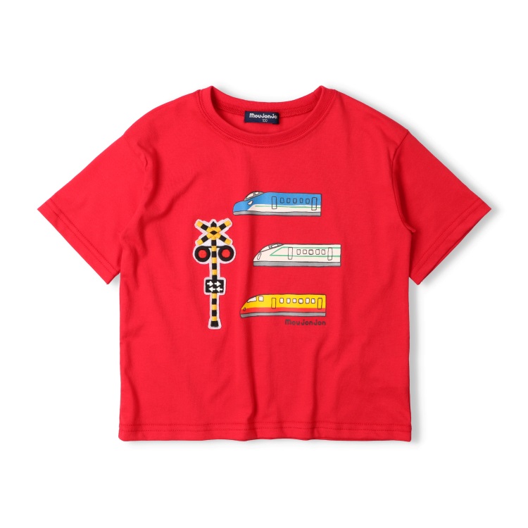 WEB限定】電車プリント踏切ワッペン半袖Tシャツ 半袖Tシャツ｜子供服