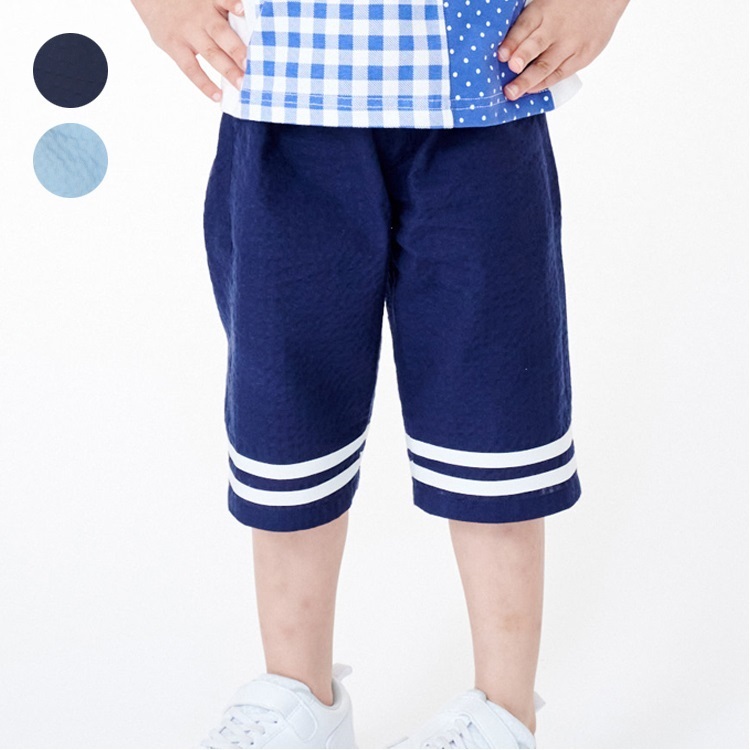 *シアサッカーマリン6分丈ハーフパンツ