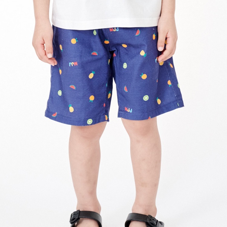 フルーツ総柄プリペラ5分丈ハーフパンツ(ネイビー-90cm)