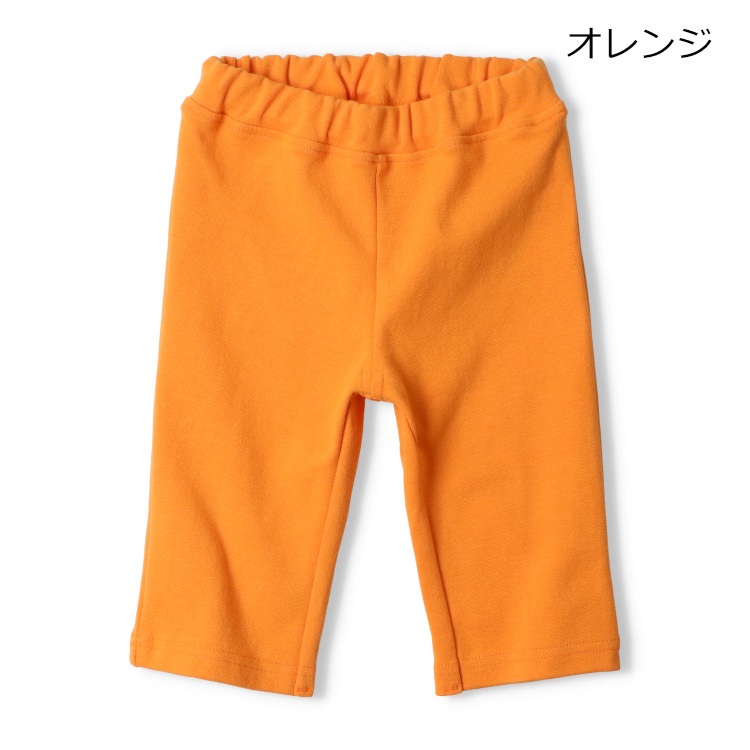 【WEB限定】スパンフライス6分丈ハーフパンツ(オレンジ-80cm)