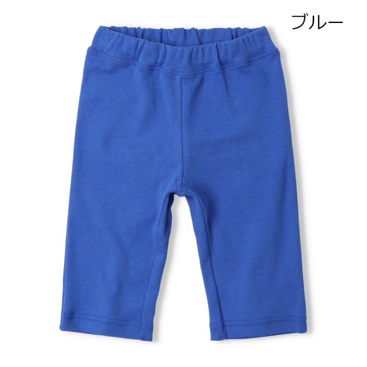 【WEB限定】スパンフライス6分丈ハーフパンツ(ブルー-100cm)