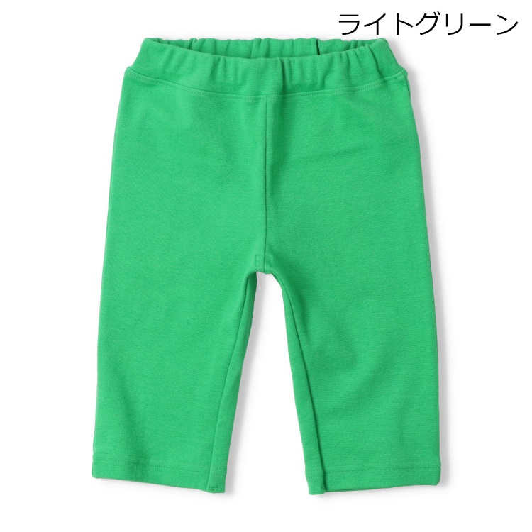 【WEB限定】スパンフライス6分丈ハーフパンツ(ライトグリーン-80cm)