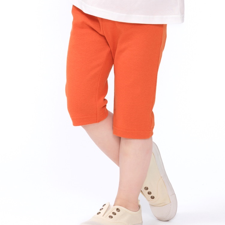 *【WEB限定】スパンフライス6分丈ハーフパンツ(ダークオレンジ-110cm)
