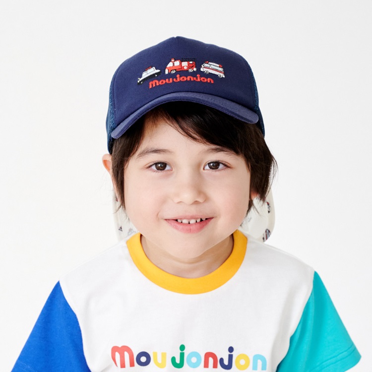 働く車刺繍メッシュキャップ