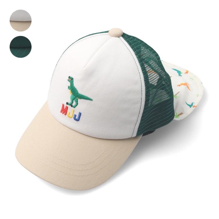 恐竜刺繍メッシュキャップ