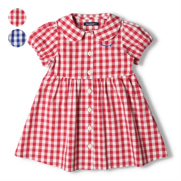 ギンガムチェック前開きワンピース ワンピース｜子供服・ベビー服の
